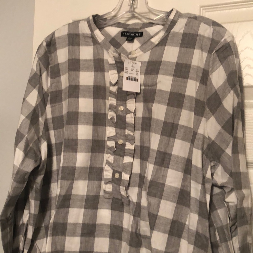 J. Crew ruffle button up blouse